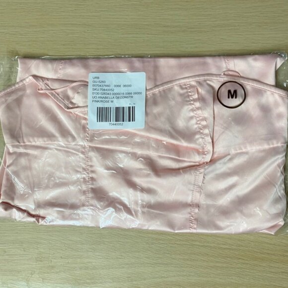 Urban Outfitters Anabella Satin Mini Dress New Medium Ballerina Soft Light Pink - Picture 5 of 7